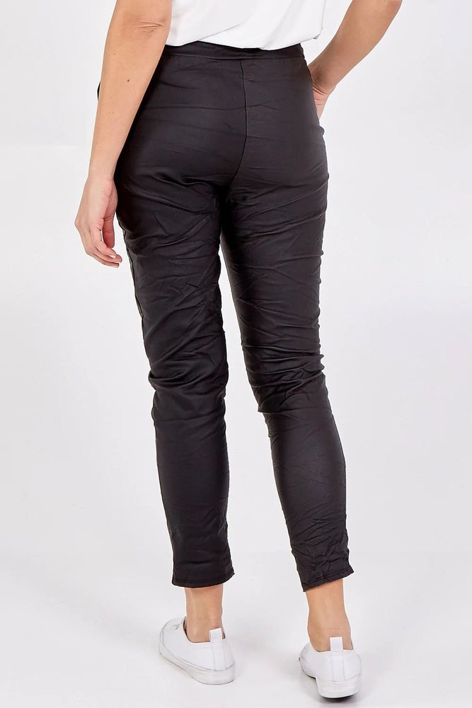 Magic Stretch PU Coated Crushed Trousers One Size (to fit 8-16) Available in 5 Colours - style-heaven