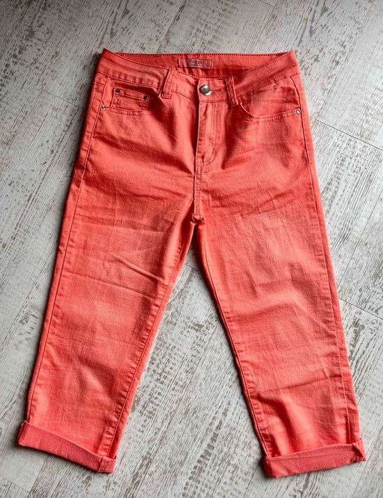 Orange Capri Jeans Available in Sizes 8, 14, 16 - style-heaven