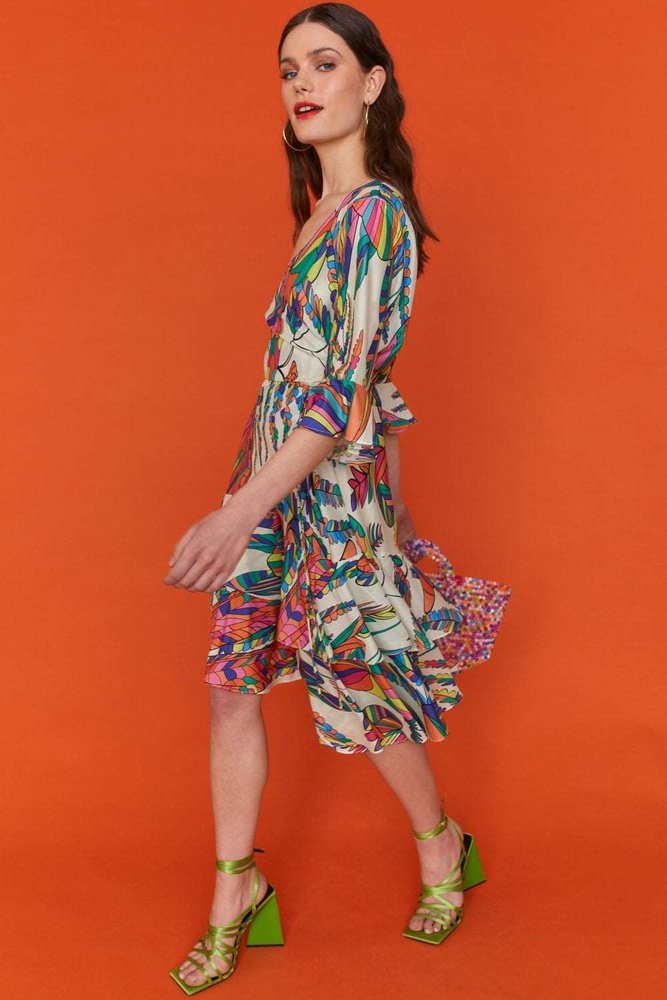 Load image into Gallery viewer, Havanna Tropical Midi Wrap Dress One Size 8 - 12 Jayley
