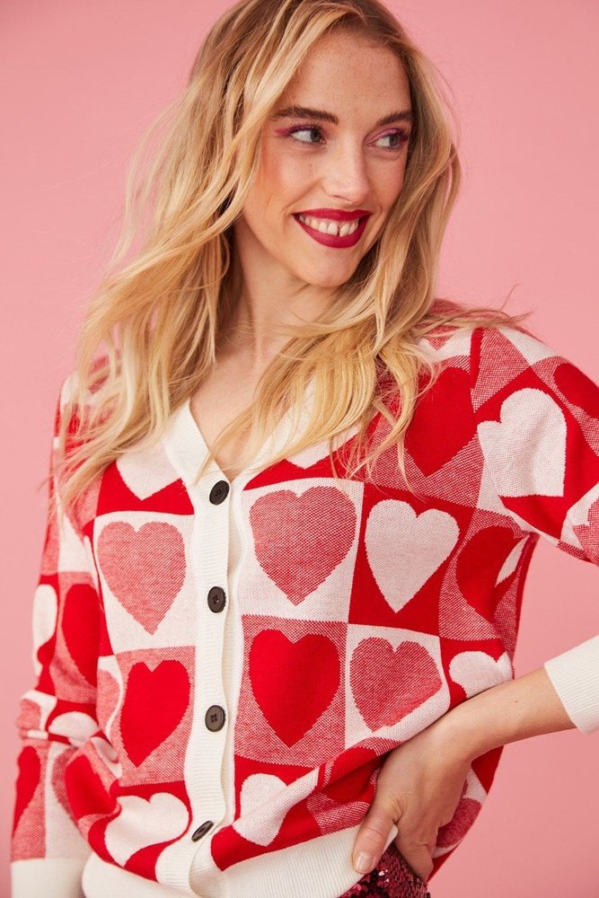 Load image into Gallery viewer, Jayley Love Heart Cashmere and Banana Peel Cardigan Jayley
